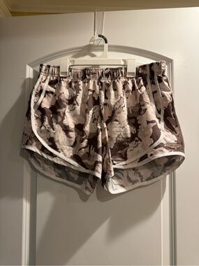Calvin Klein Pink and Brown Floral Camo Athletic Shorts